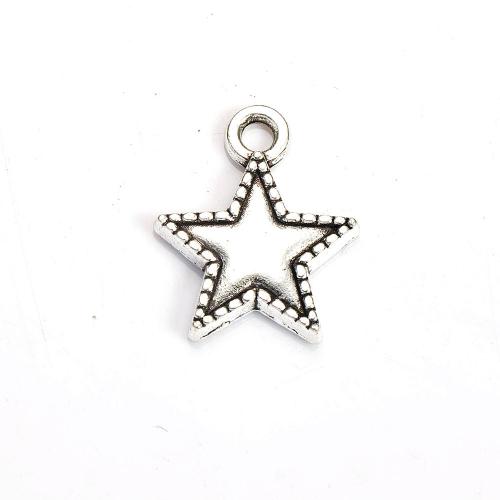 Zinc Alloy Star Pendant, antique silver color plated, DIY [