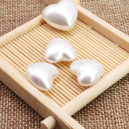 Plastique ABS perles Perles, coeur, DIY & normes différentes pour le choix, blanc, Vendu par PC