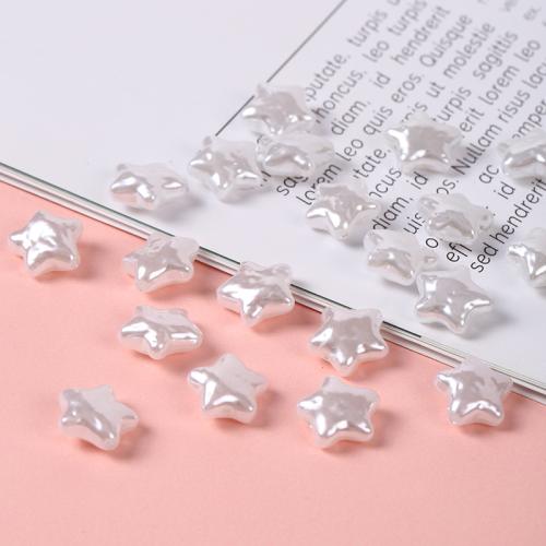 ABS Plastic Beads, ABS Plastic Pearl, Star, DIY white 