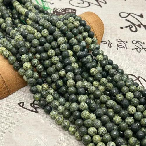 Einzelne Edelstein Perlen, Naturstein, rund, poliert, Modeschmuck & DIY & verschiedene Größen vorhanden, grün, Länge:ca. 35-40 cm, verkauft von Strang