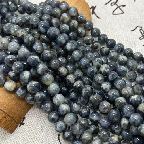 Single Gemstone Beads, Iolite, Round, polished, fashion jewelry & DIY mixed colors Approx 35-40 cm 