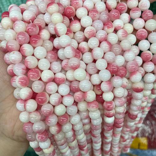 Dyed Jade Beads, Synthetic Jade, Round, fashion jewelry & DIY mixed colors Approx 38 cm 