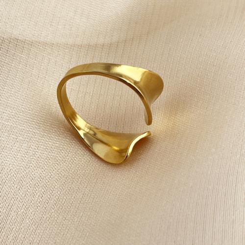 Stainless Steel Finger Ring, 304 Stainless Steel, 18K gold plated, fashion jewelry & for woman, golden, diameter 20mm 