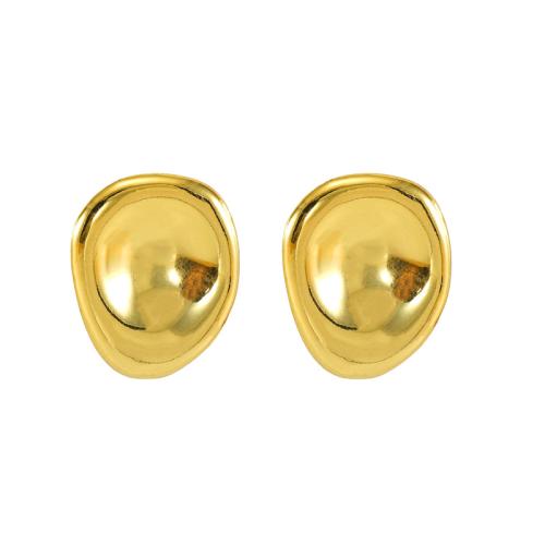 Edelstahl Stud Ohrring, 304 Edelstahl, 18K vergoldet, Modeschmuck & für Frau, goldfarben, 24x20mm, verkauft von Paar