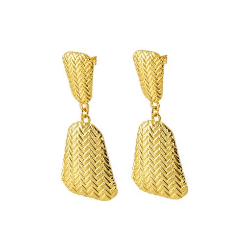 Stainless Steel Drop Earring, 304 Stainless Steel, 18K gold plated, fashion jewelry & for woman, golden, 55mm 