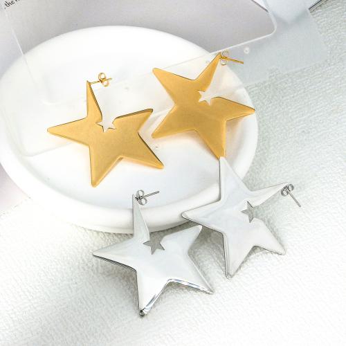 Stainless Steel Stud Earring, 304 Stainless Steel, Star, Vacuum Ion Plating, fashion jewelry & for woman 