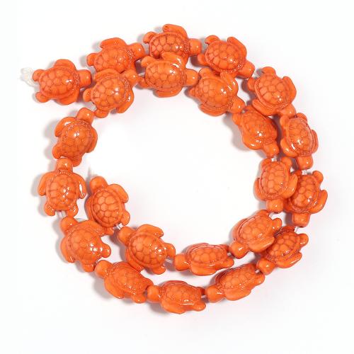 Synthetische Türkis Perlen, Schildkröter, DIY, keine, 18x14mm, 24PCs/Strang, verkauft von Strang[