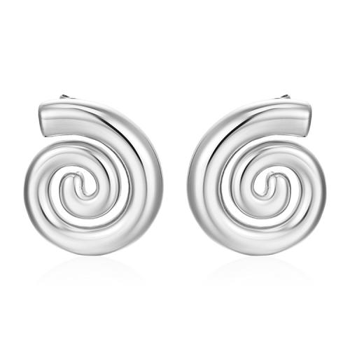 Edelstahl Stud Ohrring, 304 Edelstahl, Spirale, Vakuum-Ionen-Beschichtung, Modeschmuck & für Frau, keine, 26x29mm, verkauft von Paar