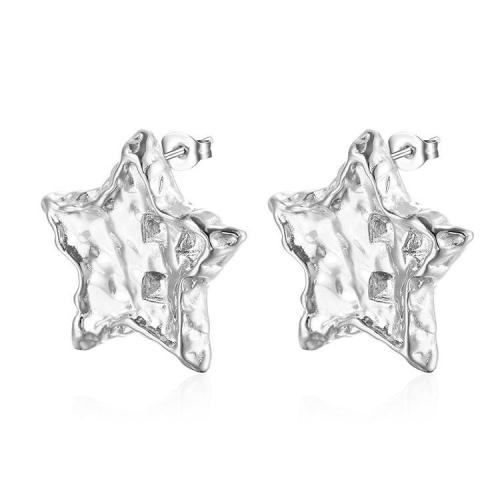 Stainless Steel Stud Earring, 304 Stainless Steel, Star, Vacuum Ion Plating, fashion jewelry & for woman 