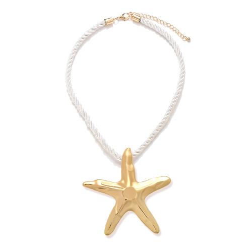 Zinc Alloy Necklace, with Polyester, with 6cm extender chain, Starfish, plated, fashion jewelry cm 