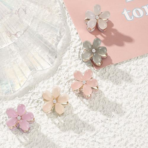 Hair Claw Clips, Zinc Alloy, with Resin, Flower, for woman & with rhinestone 