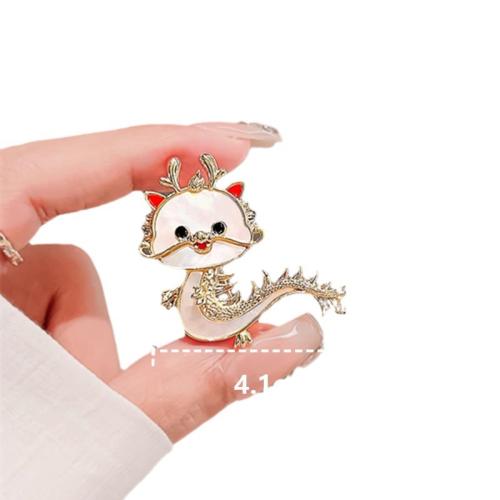 Zinc Alloy Jewelry Brooch, with Shell, plated & for woman & enamel & with rhinestone 