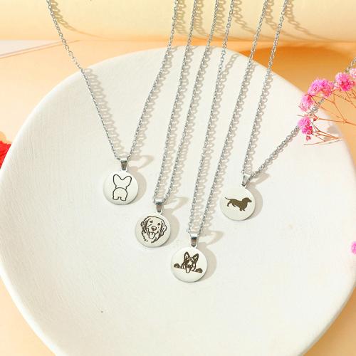 Stainless Steel Jewelry Necklace, 304 Stainless Steel, polished & for woman, silver color 