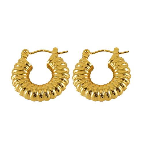 Edelstahl Baumeln Ohrring, 304 Edelstahl, 18K vergoldet, Modeschmuck & für Frau, goldfarben, 20mm, verkauft von Paar