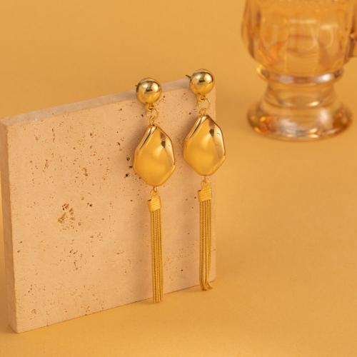 Zinc Alloy Drop Earring, fashion jewelry & for woman, gold 