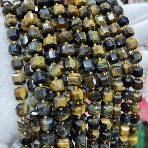 Tiger Eye Beads, Square, fashion jewelry & DIY & faceted, mixed colors Approx 38 cm 