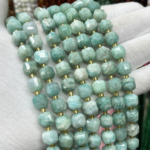 Amazonite Beads, ​Amazonite​, Square, fashion jewelry & DIY & faceted, light blue Approx 38 cm 
