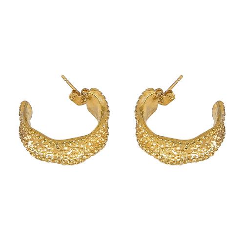Edelstahl Stud Ohrring, 304 Edelstahl, Modeschmuck & für Frau, goldfarben, 24mm, verkauft von Paar