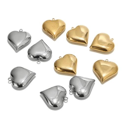 pendentifs de cœur en inox , Acier inoxydable 304, coeur, DIY, plus de couleurs à choisir Vendu par PC