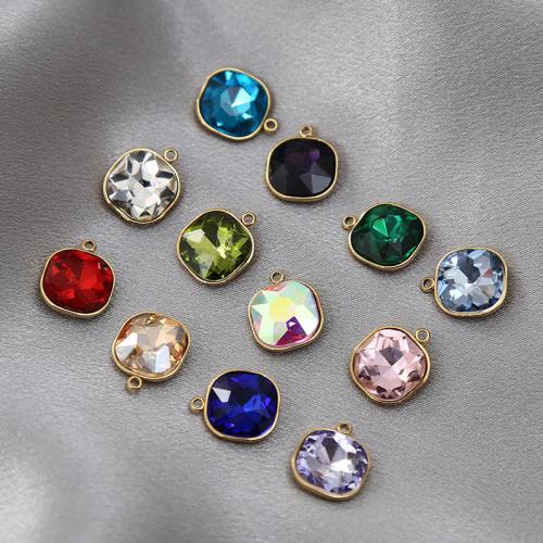 joyas de colgante de cristal de corazón, acero inoxidable 304, con Cristal, Bricolaje, más colores para la opción, 14x16mm, Vendido por UD