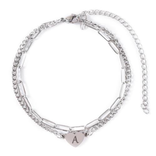 Stainless Steel Anklets Jewelry, 304 Stainless Steel & for woman, silver color 