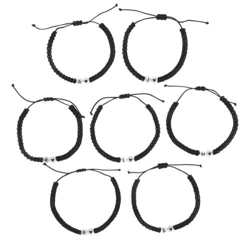 Акриловые браслеты, Акрил, с 5cm наполнитель цепи, Связанный вручную, Мужская & различные модели для выбора & блестящий в ночи, черный, длина:16 см, продается PC[