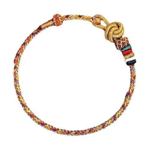 Хлопковый шнурок браслет, Народный стиль & Мужская & плетеный, Много цветов для выбора, длина:Приблизительно 6-8 дюймовый, продается PC