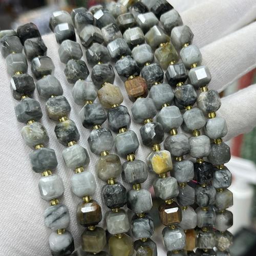 Single Gemstone Beads, Hawk-eye Stone, Square, fashion jewelry & DIY & faceted, mixed colors Approx 38 cm 