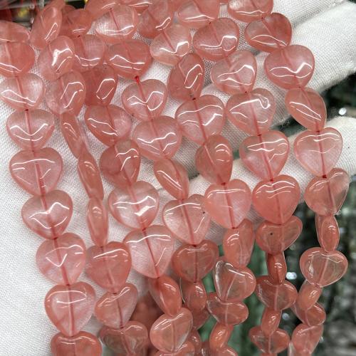 桜の水晶, チェリークオーツ, ハート形, ファッションジュエリー & DIY, チェリークォーツ, 13mm, 長さ:約 38 センチ, 売り手 ストランド