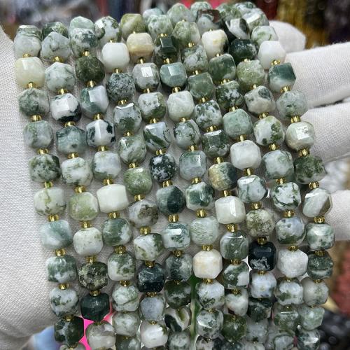 Agate Beads, Tree Agate, Square, fashion jewelry & DIY & faceted, mixed colors Approx 38 cm [