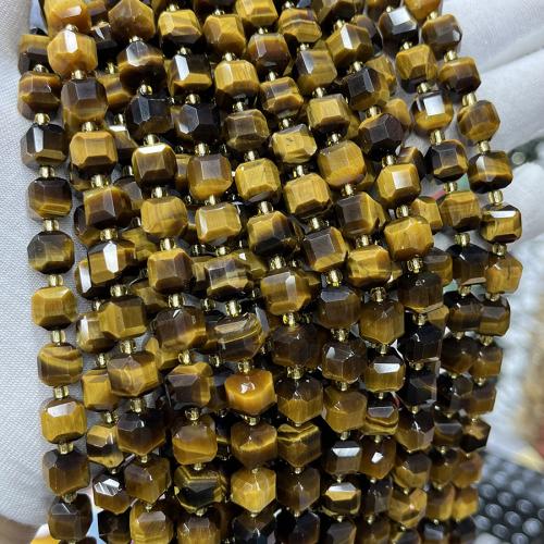 Tiger Eye Beads, Square, fashion jewelry & DIY & faceted, mixed colors, 8mm Approx 38 cm 