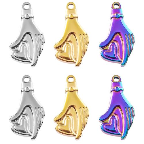 Stainless Steel Pendants, 304 Stainless Steel, Hand, Vacuum Ion Plating, fashion jewelry & DIY 