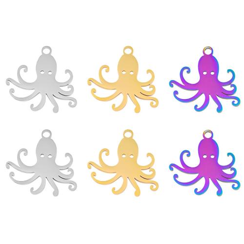 Stainless Steel Animal Pendants, 304 Stainless Steel, Octopus, Vacuum Ion Plating, fashion jewelry & DIY [