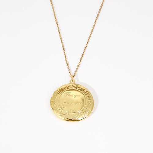 Fashion Locket Necklace, Brass, with 5cm extender chain, fashion jewelry & for woman Approx 45 cm 