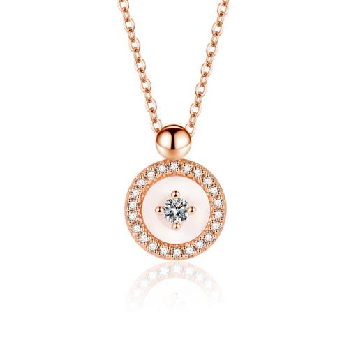Cubic Zircon Micro Pave Brass Necklace, fashion jewelry & for woman & with rhinestone Approx 40 cm 