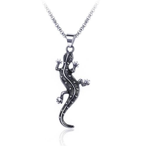 Stainless Steel Jewelry Necklace, 304 Stainless Steel, Gecko, fashion jewelry & for man 