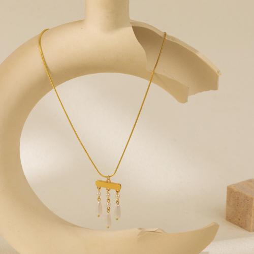 Zink Legierung Halskette, Zinklegierung, mit Kunststoff Perlen, mit Verlängerungskettchen von 7cm, Modeschmuck & für Frau, Goldfarbe, Länge:ca. 40 cm, verkauft von PC