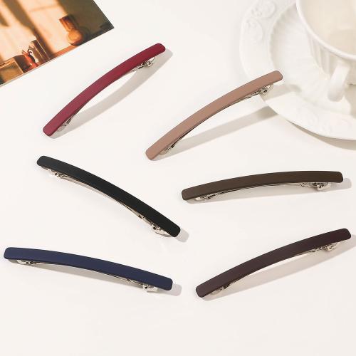 Hair Snap Clips, Plastic, with Zinc Alloy, handmade & for woman & frosted 