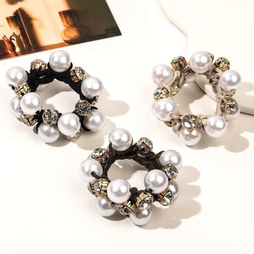 Pferdeschwanz-Halter, Kunststoff Perlen, mit Gummiband, handgemacht, für Frau & mit Strass, keine, verkauft von PC