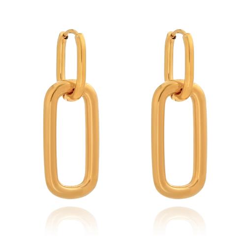 Stainless Steel Drop Earring, 316 Stainless Steel, plated, for woman, golden 