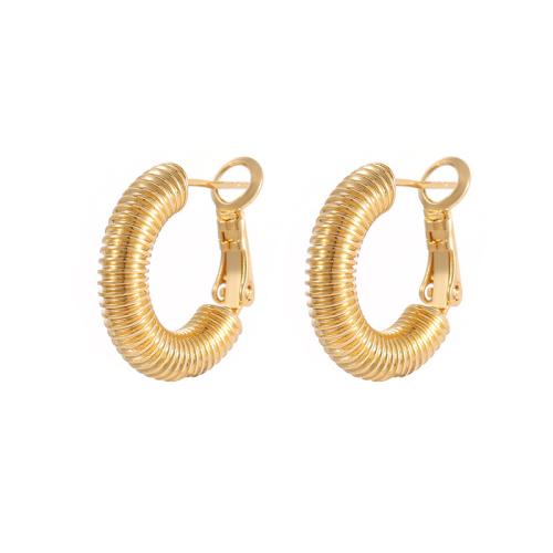 Brass Hoop Earring, plated & for woman, golden [