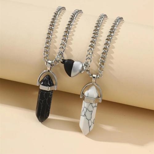 Kristall Zinklegierung Halskette, mit Magnet & Zinklegierung, 2 Stück & unisex & verschiedene Stile für Wahl, mehrere Farben vorhanden, Länge:ca. 21-50 cm, verkauft von setzen