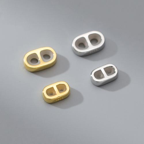 Sterling Silver Clasp Findings, 925 Sterling Silver, with Silicone, DIY & double-hole 