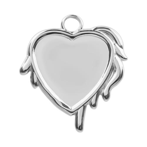 Stainless Steel Pendant Setting, 304 Stainless Steel, Heart, Vacuum Ion Plating, fashion jewelry & DIY [