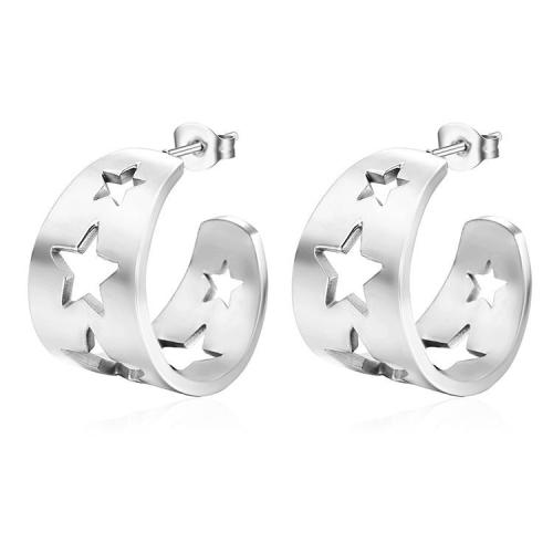 Stainless Steel Stud Earring, 304 Stainless Steel, Vacuum Ion Plating, fashion jewelry & for woman & hollow 