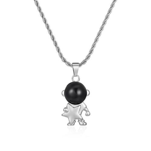 Stainless Steel Jewelry Necklace, 304 Stainless Steel, Astronaut, Vacuum Ion Plating, fashion jewelry & for woman cm 