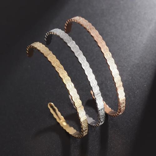 Stainless Steel Cuff Bangle, 304 Stainless Steel, plated, Adjustable & for woman 