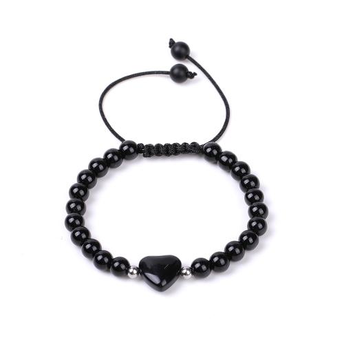 Gemstone Bracelets, with Nylon Cord & 304 Stainless Steel, fashion jewelry  .5 cm 