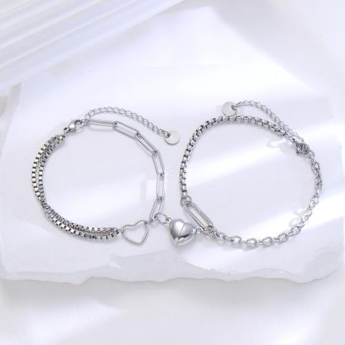 Fashion Zinc Alloy Bracelets, 2 pieces & fashion jewelry & Unisex, original color Approx 19 cm, Approx 21 cm 