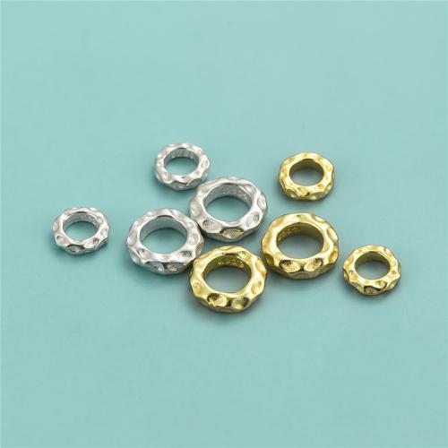 Sterling Silver Spacer Beads, 925 Sterling Silver, Donut, DIY 